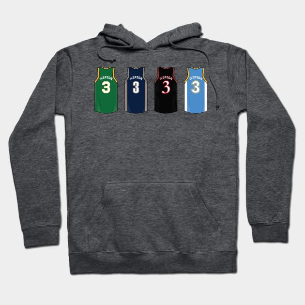 Allen Iverson Jersey History Hoodie by WalkDesigns